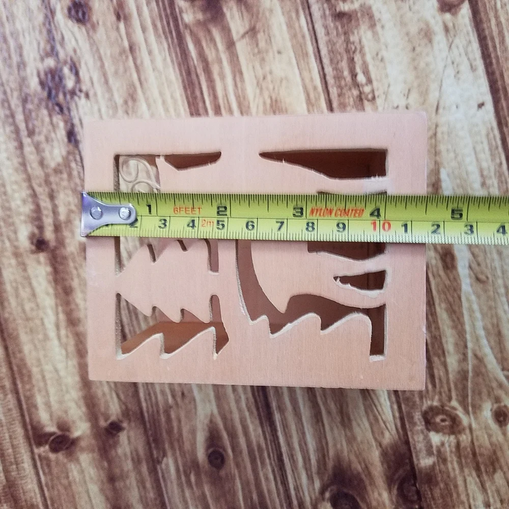 Target Wooden Deer Candle Holder Desk Organizer Rustic Woodland Cutout Christmas